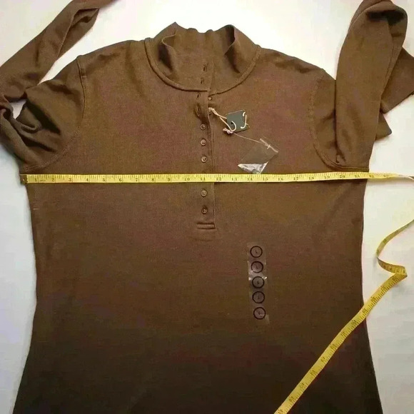 Bass Pro Shops Natural Reflections Size L 10 Button Long Sleeve Mock Turtleneck - Picture 5 of 8